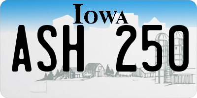 IA license plate ASH250