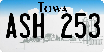 IA license plate ASH253