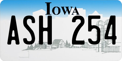 IA license plate ASH254