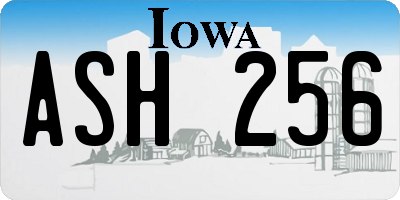 IA license plate ASH256