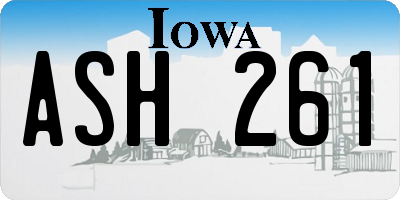 IA license plate ASH261