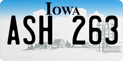 IA license plate ASH263