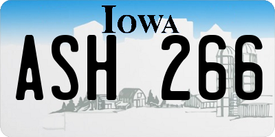 IA license plate ASH266