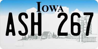 IA license plate ASH267