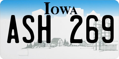 IA license plate ASH269