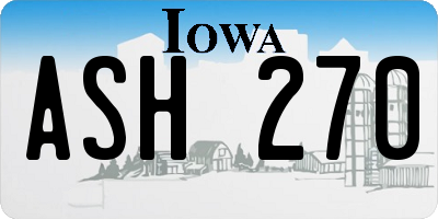 IA license plate ASH270