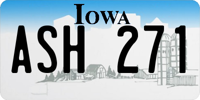 IA license plate ASH271