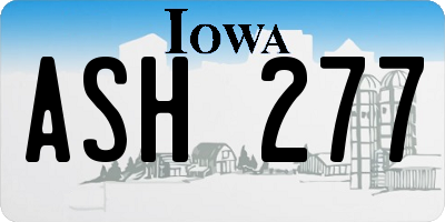 IA license plate ASH277