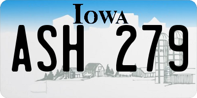 IA license plate ASH279