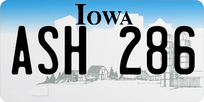 IA license plate ASH286