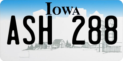 IA license plate ASH288