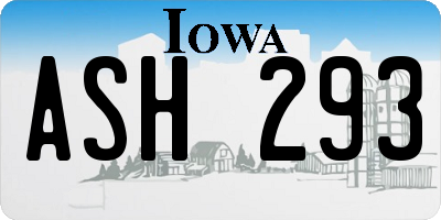 IA license plate ASH293