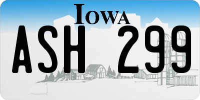 IA license plate ASH299