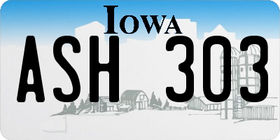 IA license plate ASH303