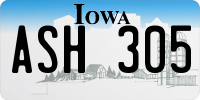 IA license plate ASH305