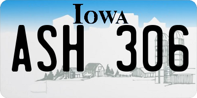 IA license plate ASH306