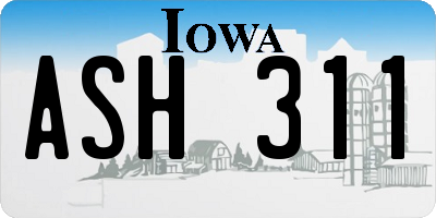 IA license plate ASH311