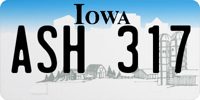 IA license plate ASH317