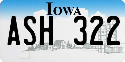 IA license plate ASH322