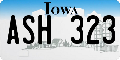 IA license plate ASH323