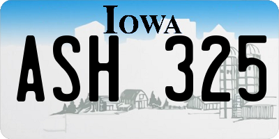 IA license plate ASH325