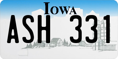 IA license plate ASH331