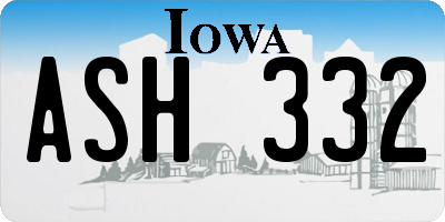 IA license plate ASH332