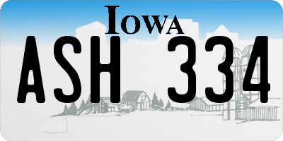 IA license plate ASH334