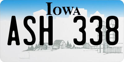 IA license plate ASH338