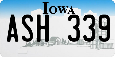 IA license plate ASH339