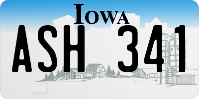 IA license plate ASH341