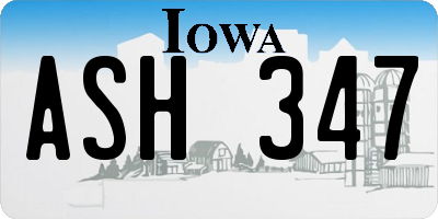 IA license plate ASH347