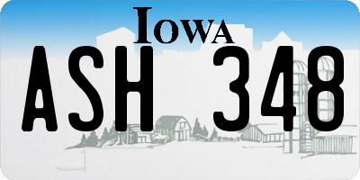 IA license plate ASH348