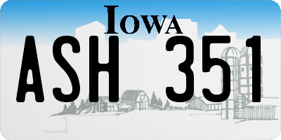 IA license plate ASH351