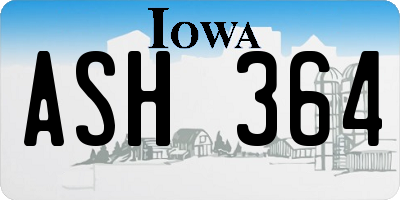 IA license plate ASH364