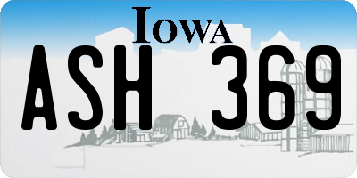 IA license plate ASH369