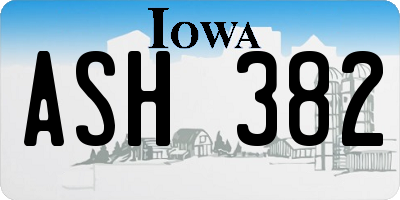 IA license plate ASH382