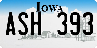 IA license plate ASH393