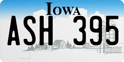 IA license plate ASH395