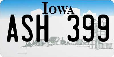 IA license plate ASH399