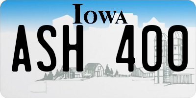 IA license plate ASH400