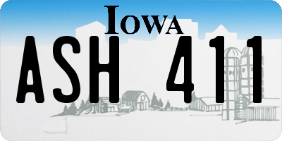 IA license plate ASH411