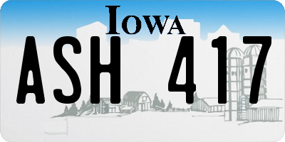 IA license plate ASH417