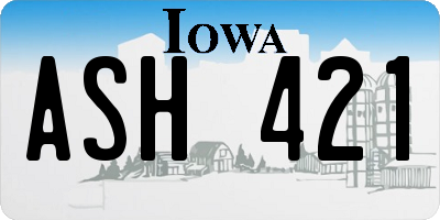 IA license plate ASH421