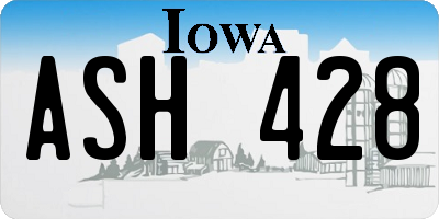 IA license plate ASH428