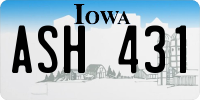 IA license plate ASH431