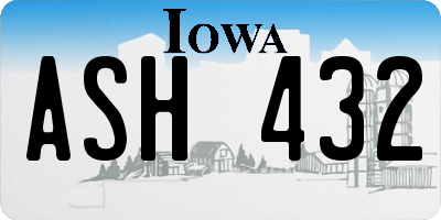 IA license plate ASH432