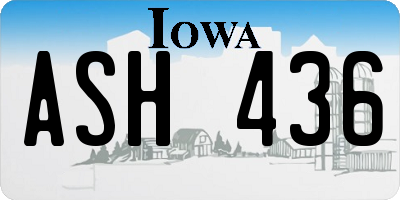 IA license plate ASH436