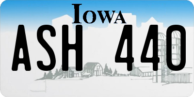 IA license plate ASH440