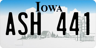 IA license plate ASH441